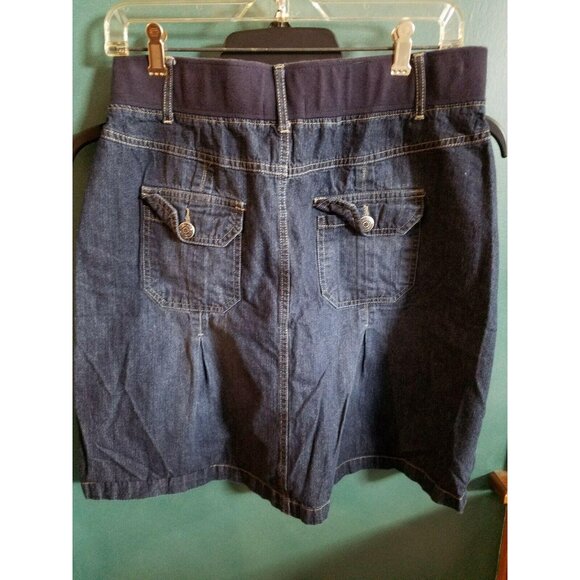St Johns Bay Jean Denim Skirt Size M Medium Modest Stretch Womens - Picture 3 of 8